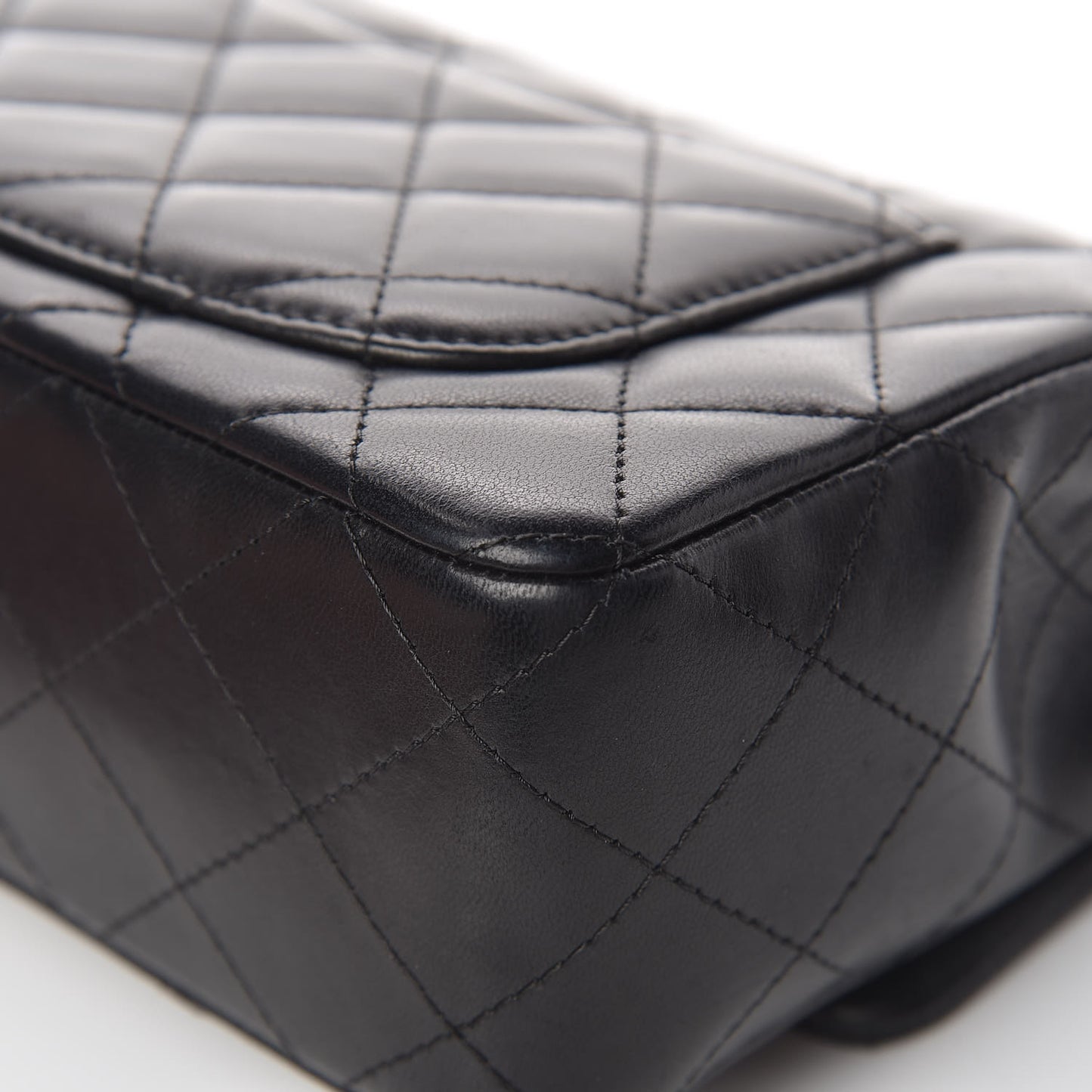 Lambskin Quilted Mini Rectangular Flap Black