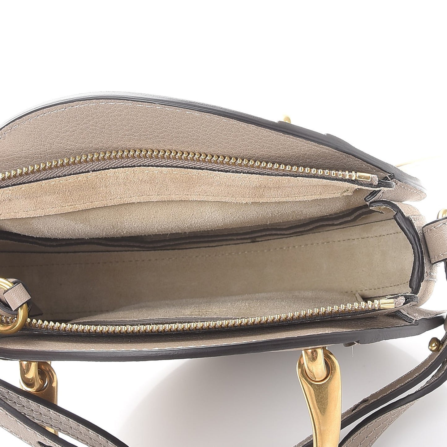 Smooth Calfskin Suede Patchwork Studded Small Pixie Bag Motty Grey