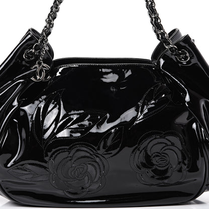 Chanel Patent Camellia Shoulder Bag Black 7 of 14