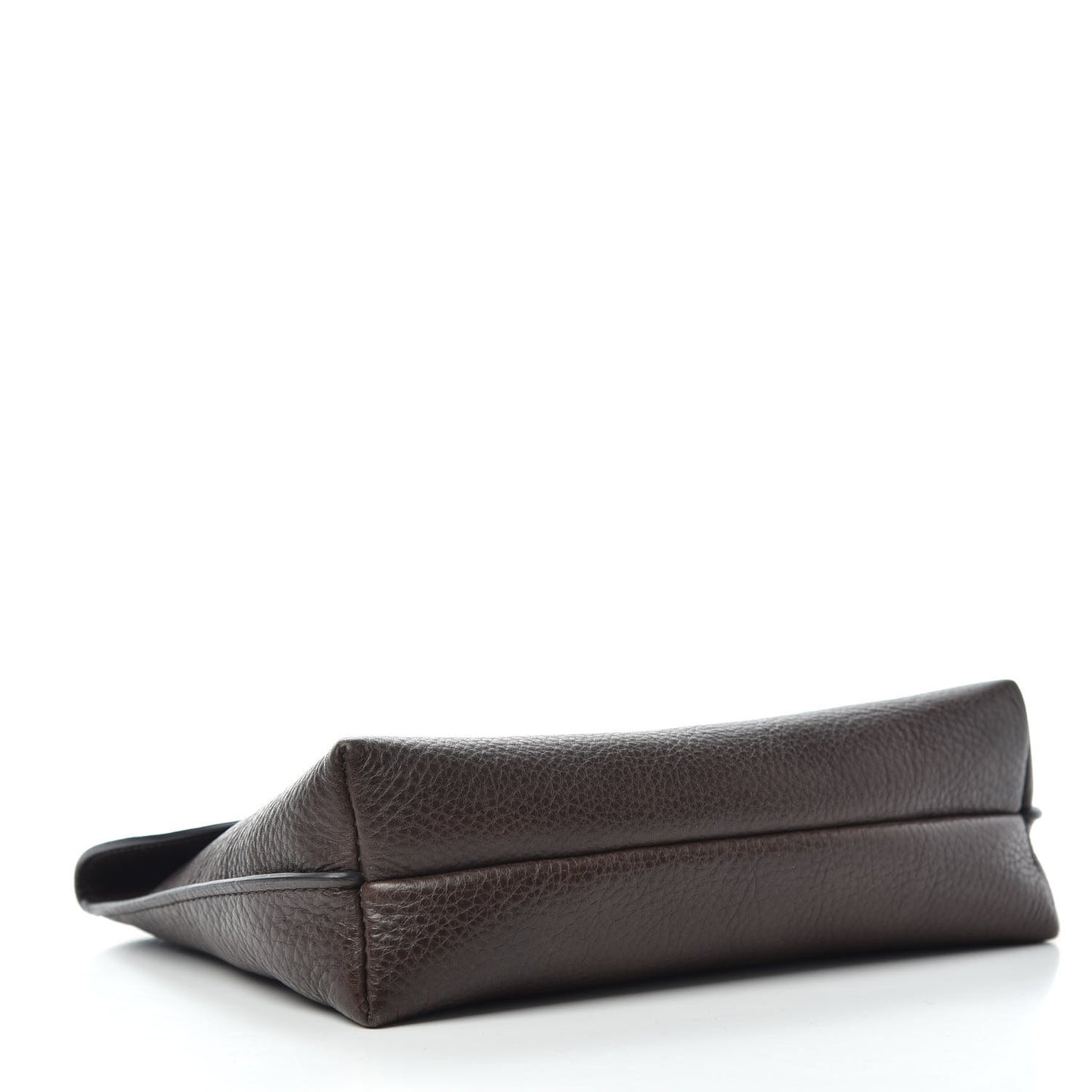 Small Classic Grain Calfskin Darley Cosmetic Pouch Chocolate