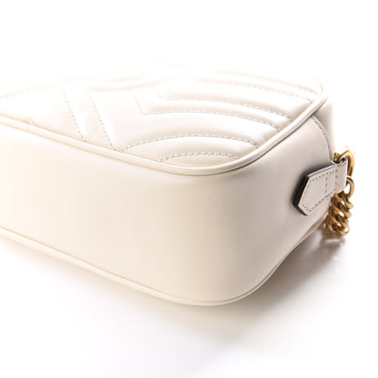 Gucci Calfskin Matelasse Small GG Marmont Chain Shoulder Bag White 8 of 11