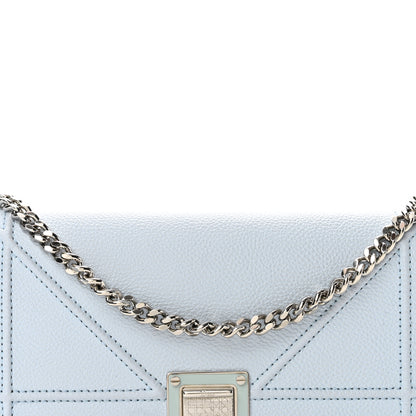 Christian Dior Grained Calfskin Diorama Croisiere Chain Wallet Light Blue 8 of 14