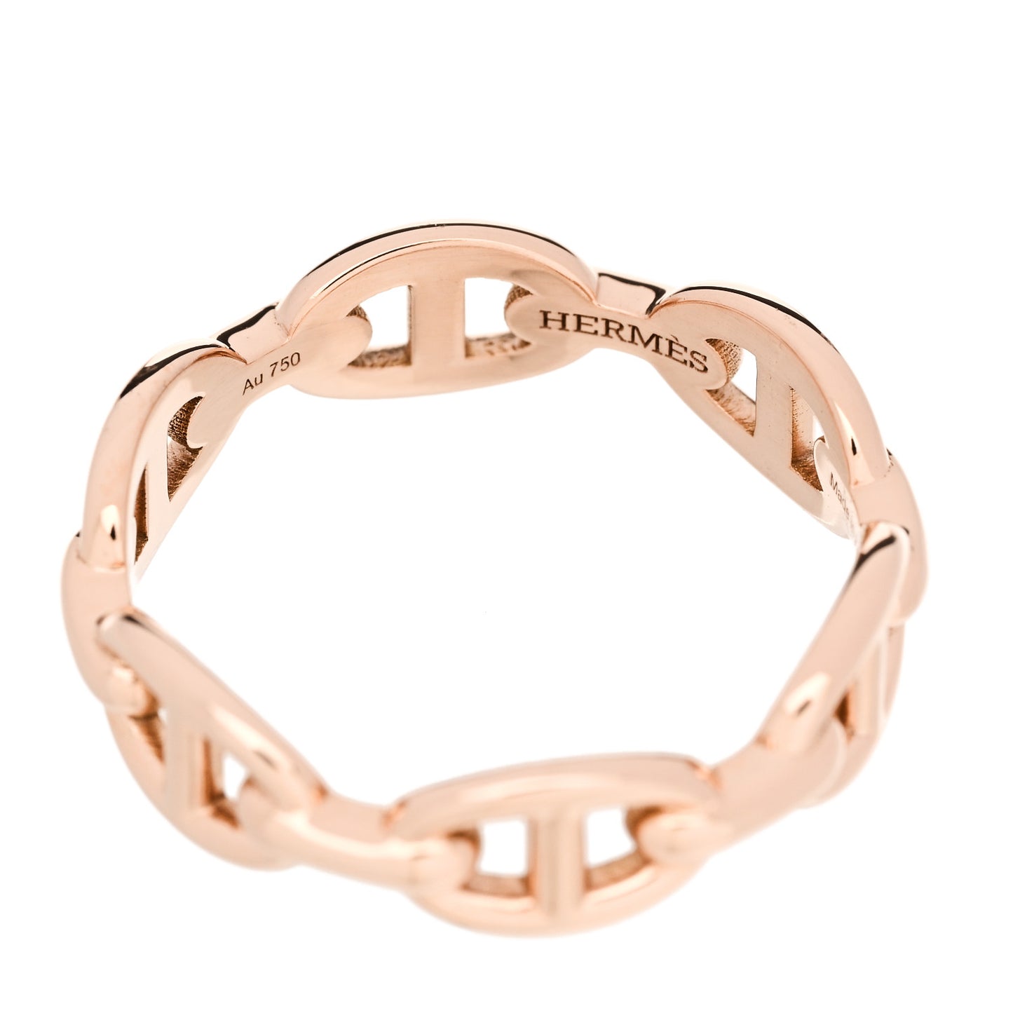 18K Rose Gold PM Chaine d'Ancre Enchainee Ring 56 7.5