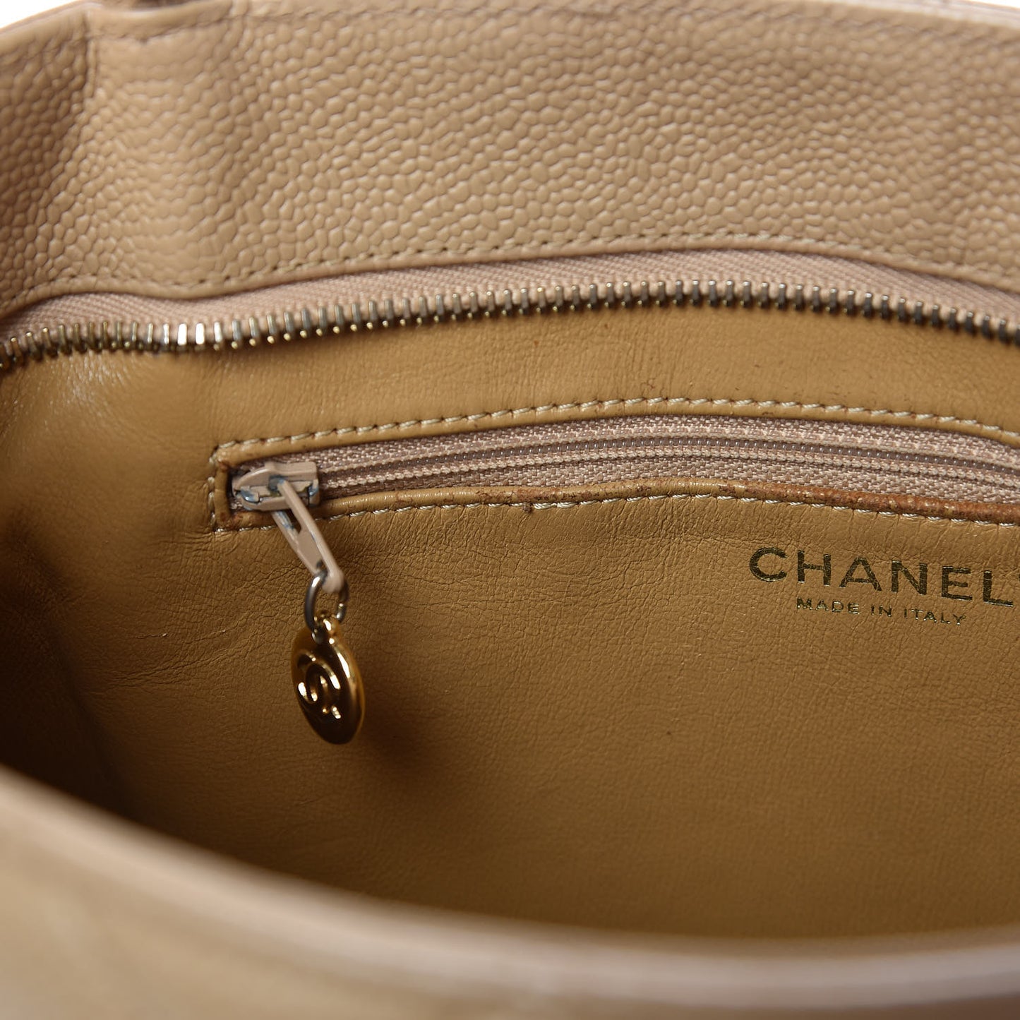 Caviar Quilted Medallion Tote Beige