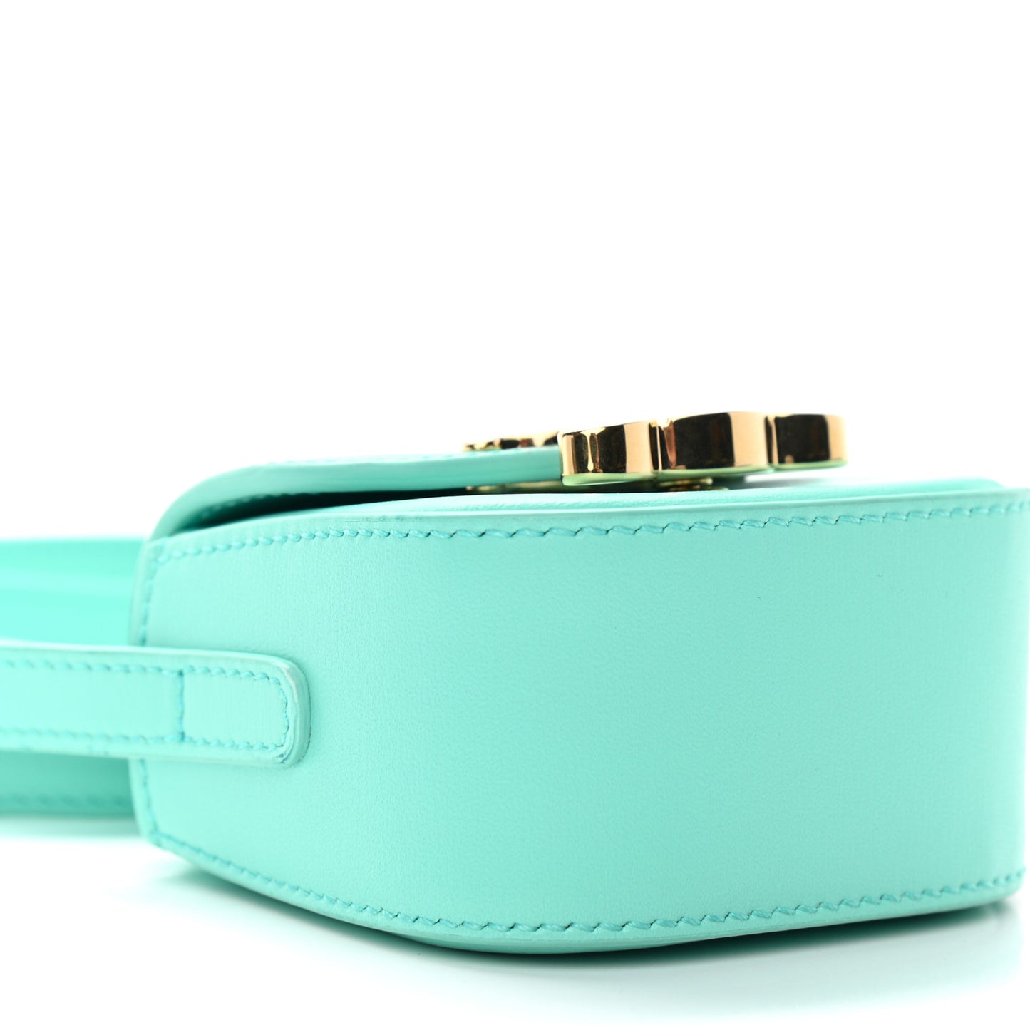 Calfskin Triomphe Airpods Case With Strap Turquoise