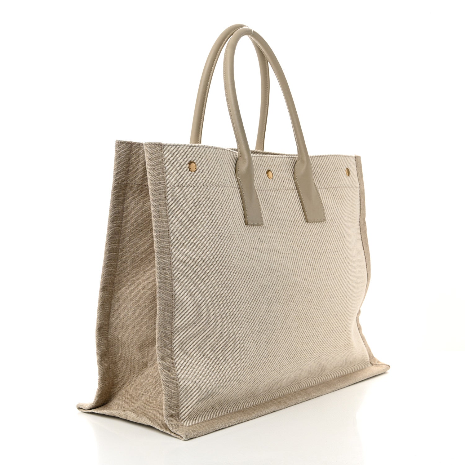 Saint Laurent Linen Calfskin Rive Gauche Tote Beige Sea Salt 2 of 9