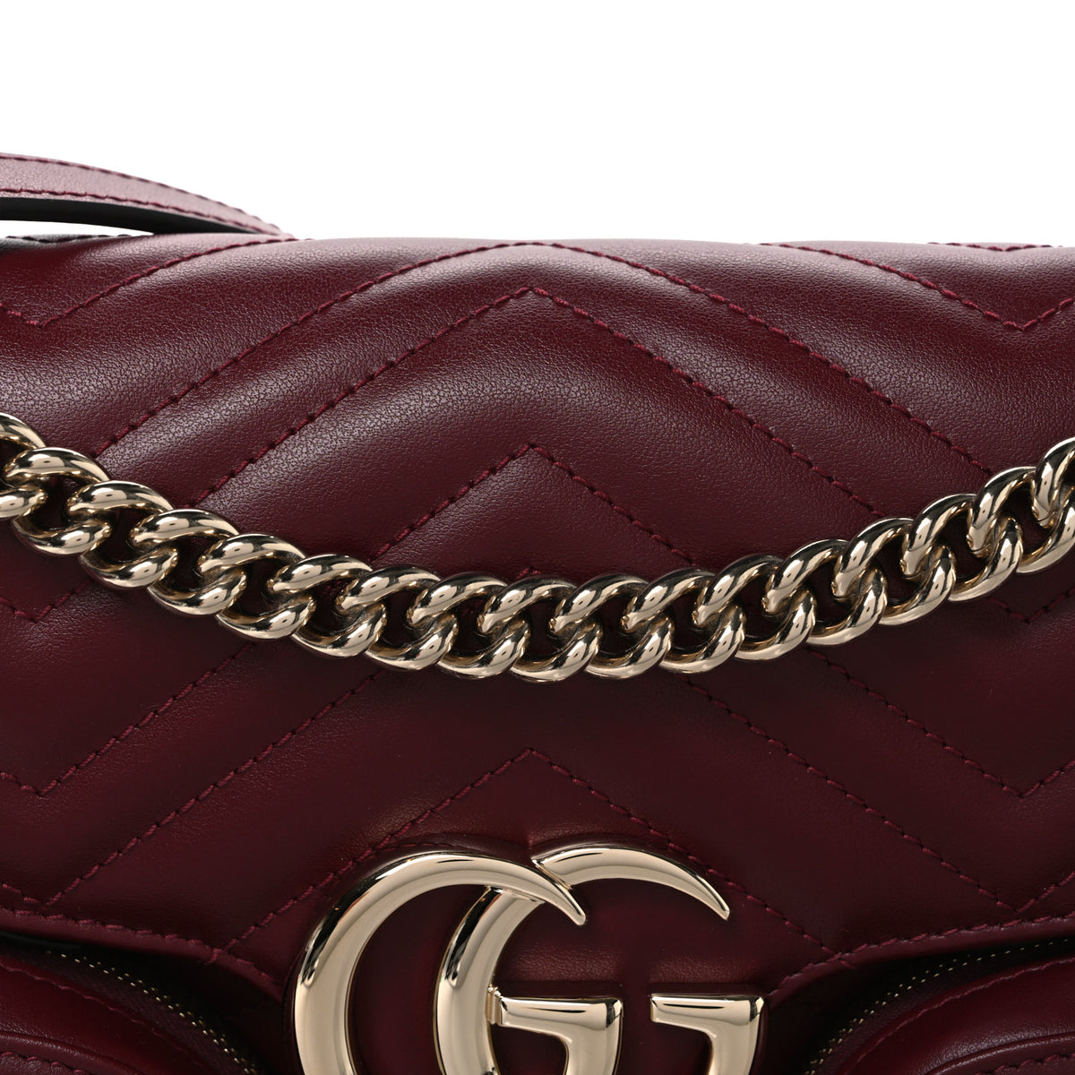Gucci Calfskin Matelasse Small GG Marmont Multi Pocket Shoulder Bag Rosso Ancora 7 of 9