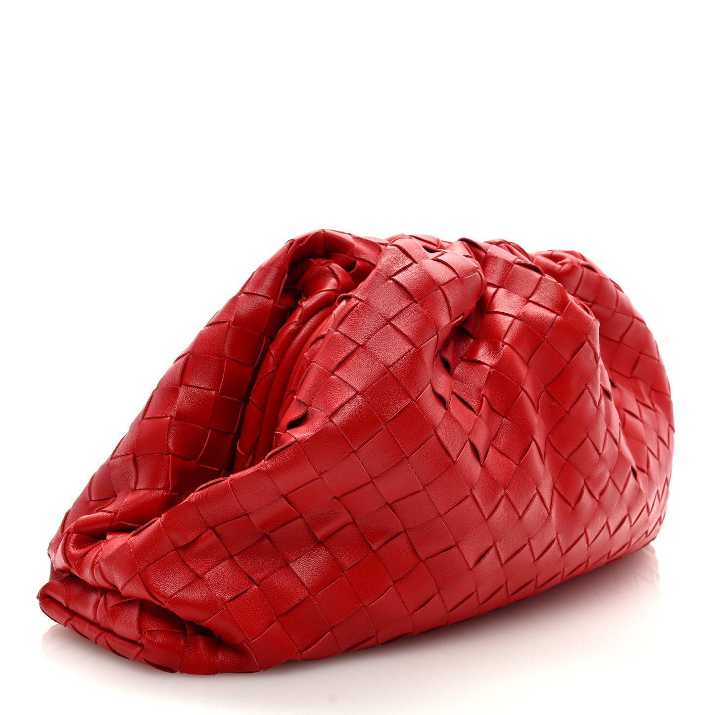 Nappa Maxi Intrecciato The Pouch Oversized Clutch Bright Red