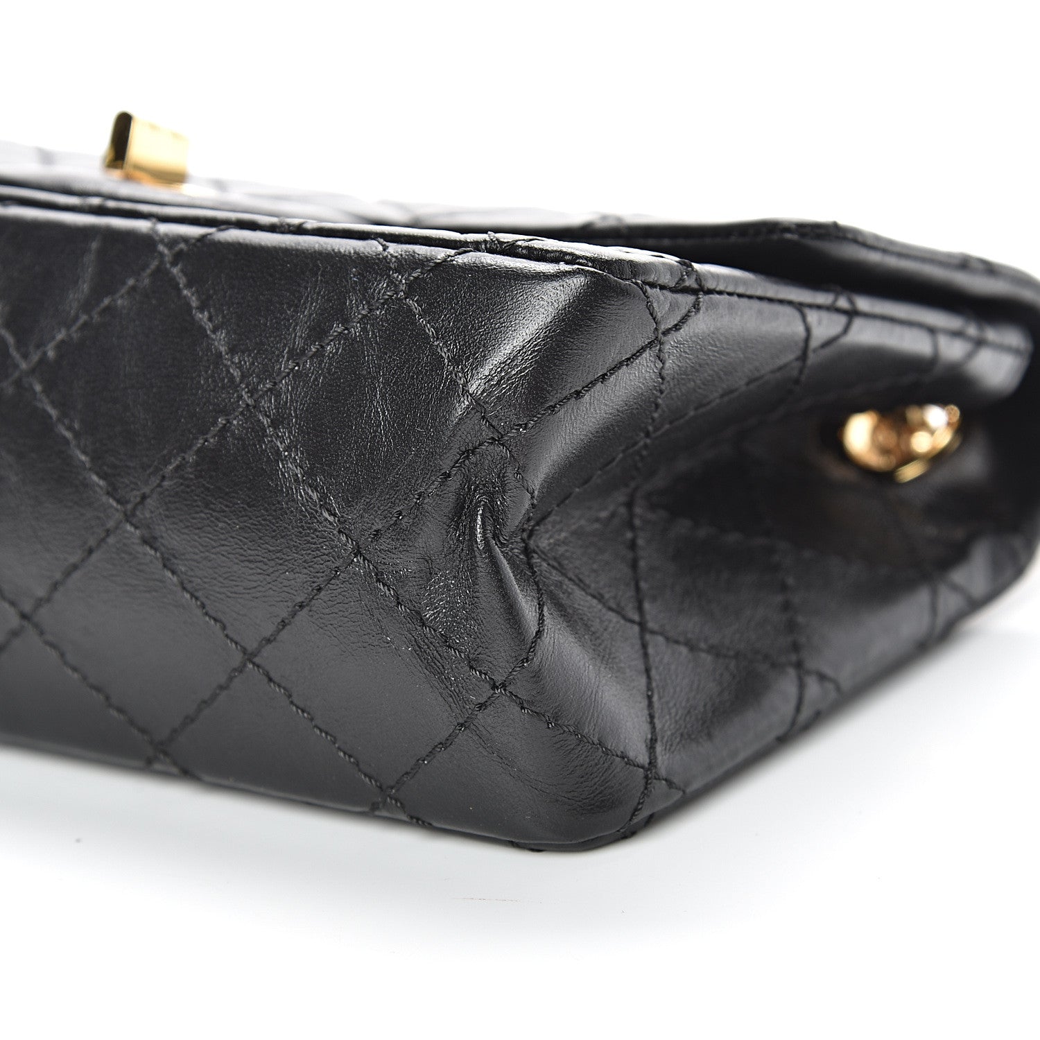 Chanel Aged Calfskin Quilted 2.55 Reissue Mini Flap Black 9 of 13