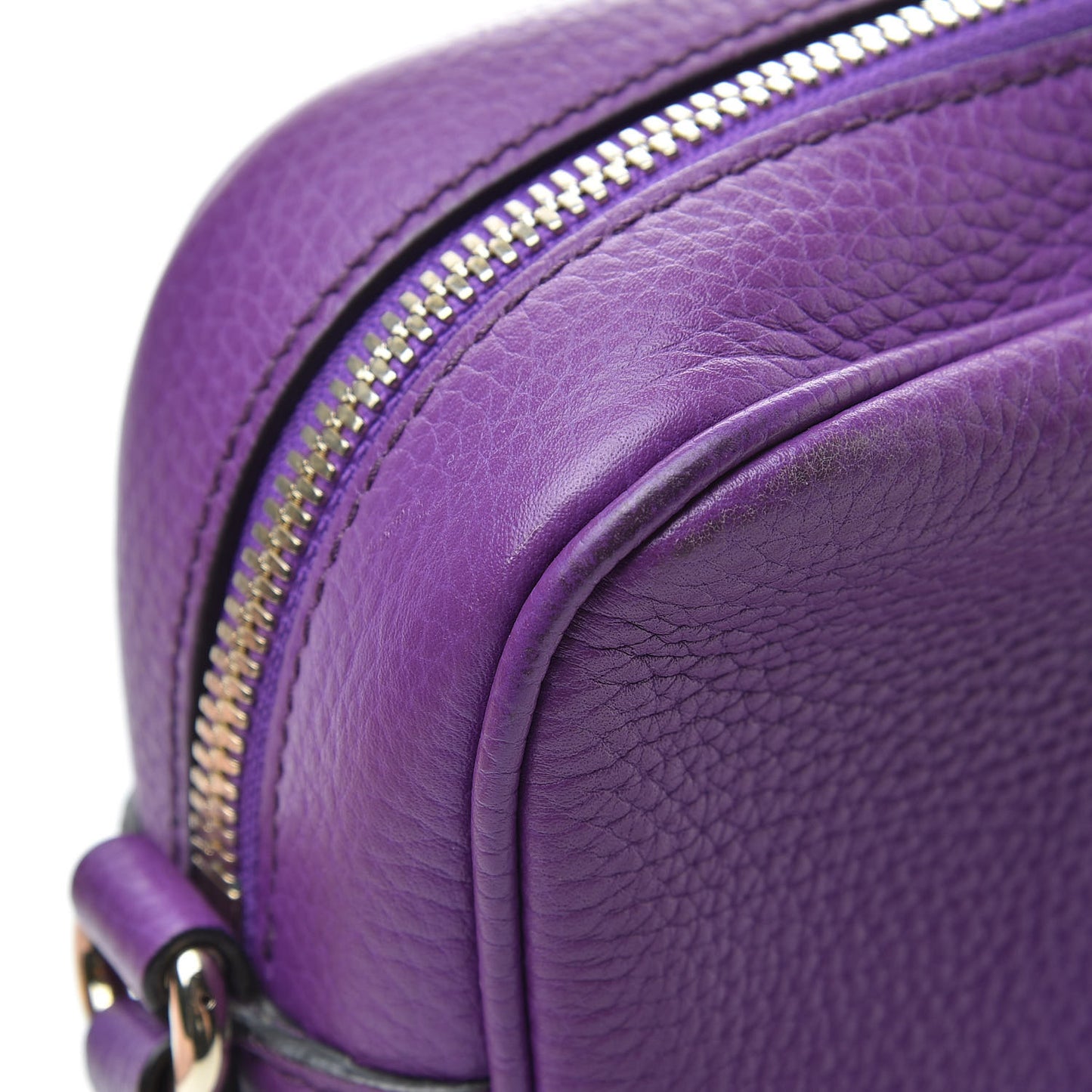 Pebbled Calfskin Small Soho Disco Bag Shine Purple