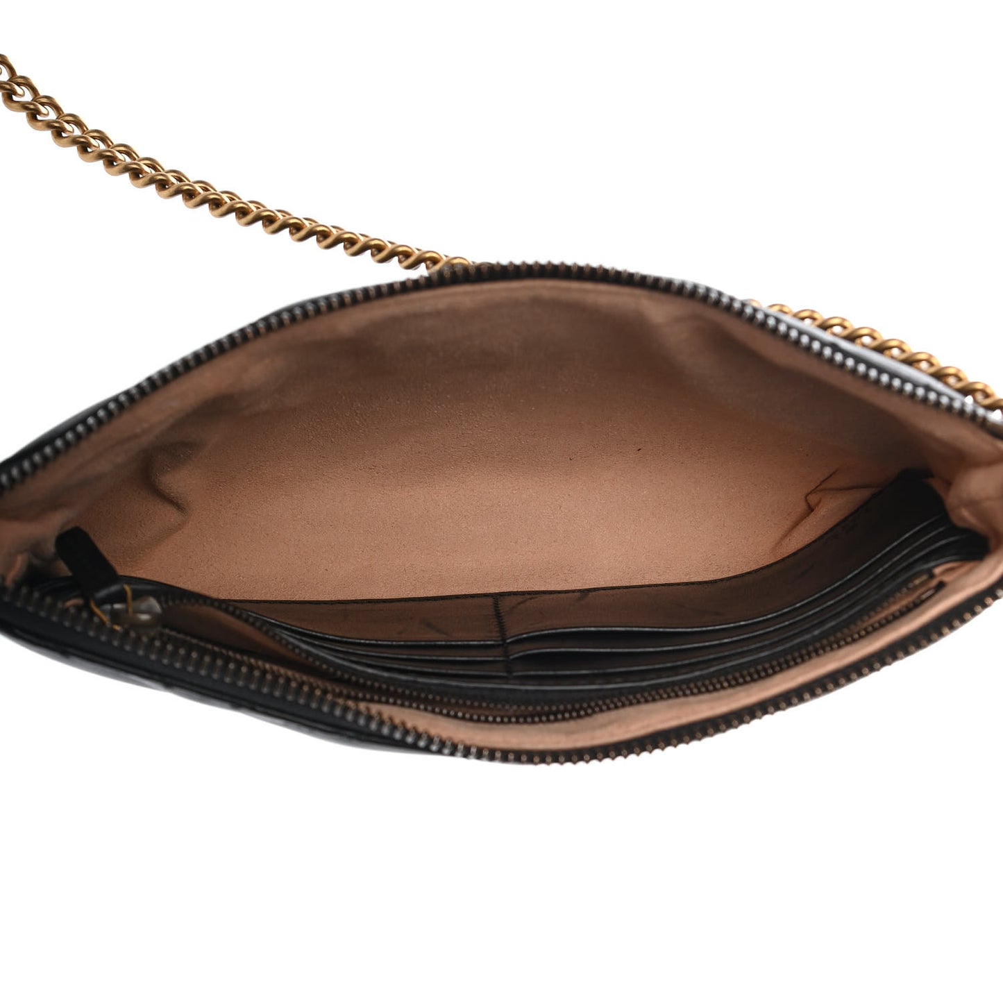 Calfskin Matelasse Mini GG Marmont Chain Bag Black