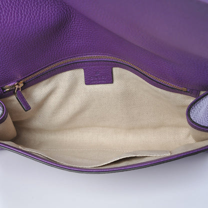 Gucci Pebbled Calfskin Medium Soho Clutch Shine Purple 5 of 7