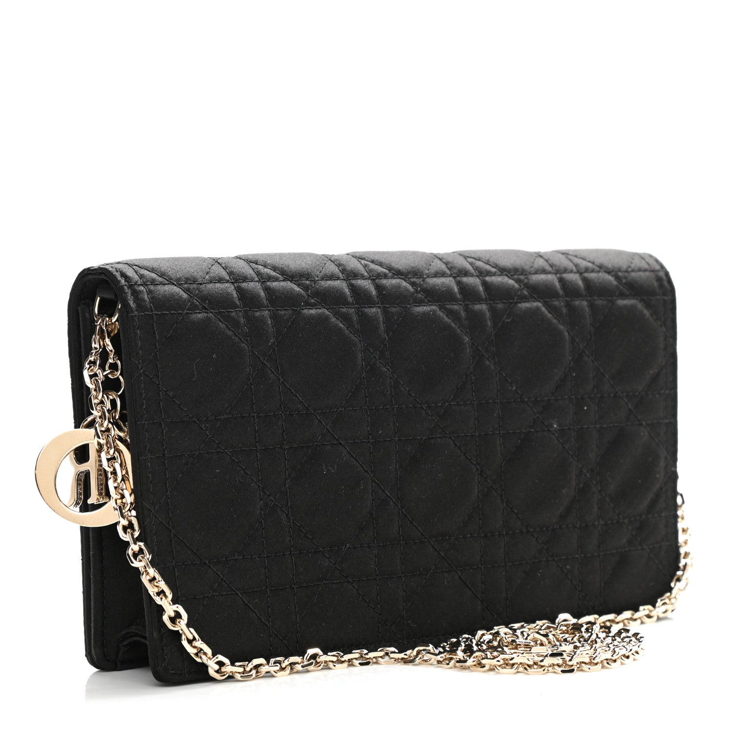 Christian Dior Satin Cannage Lady Dior Convertible Clutch Black 4 of 8