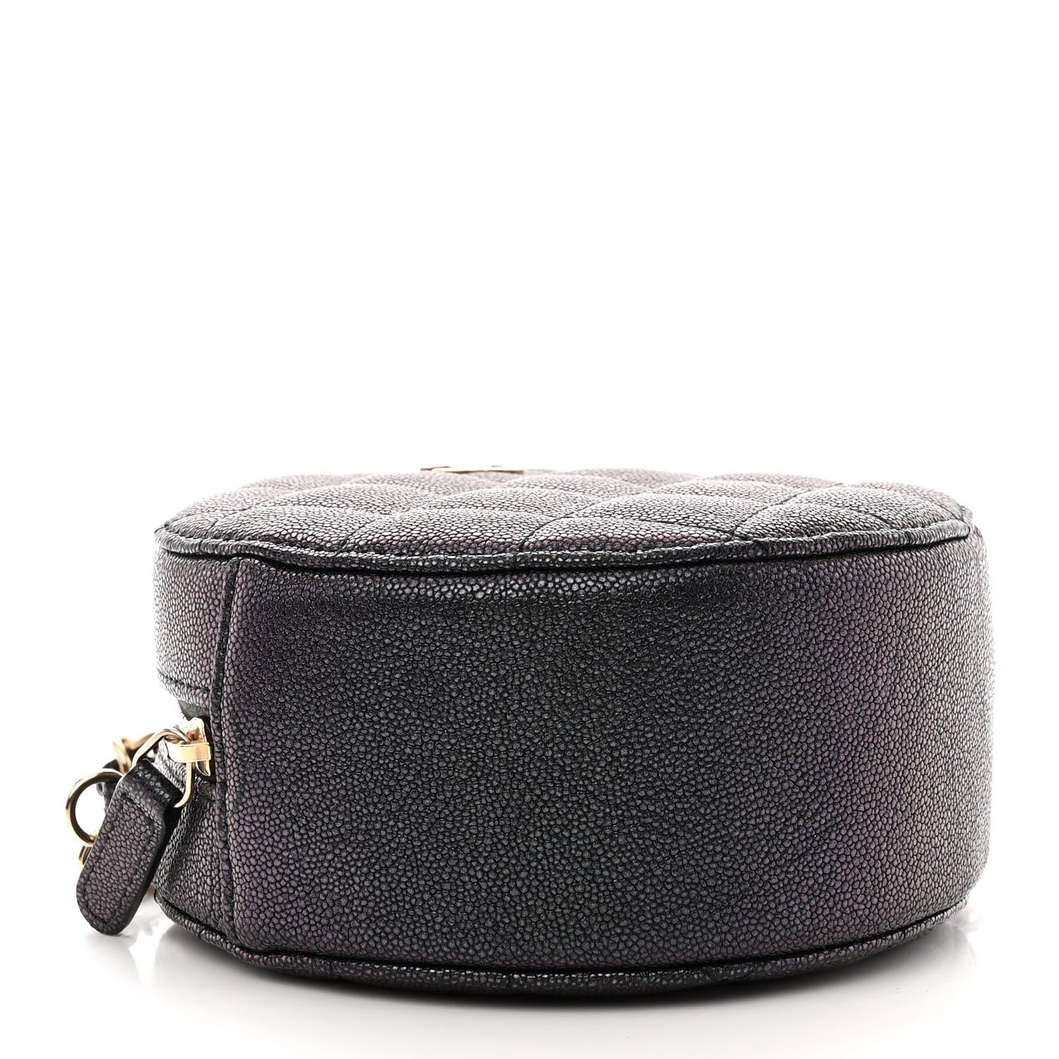 Chanel Iridescent Caviar Quilted Round Clutch With Chain Navy 4 of 11