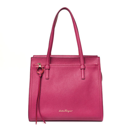 Salvatore Ferragamo Calfskin Double Handle Medium Amy Tote Sangria Pamplona 1 of 11