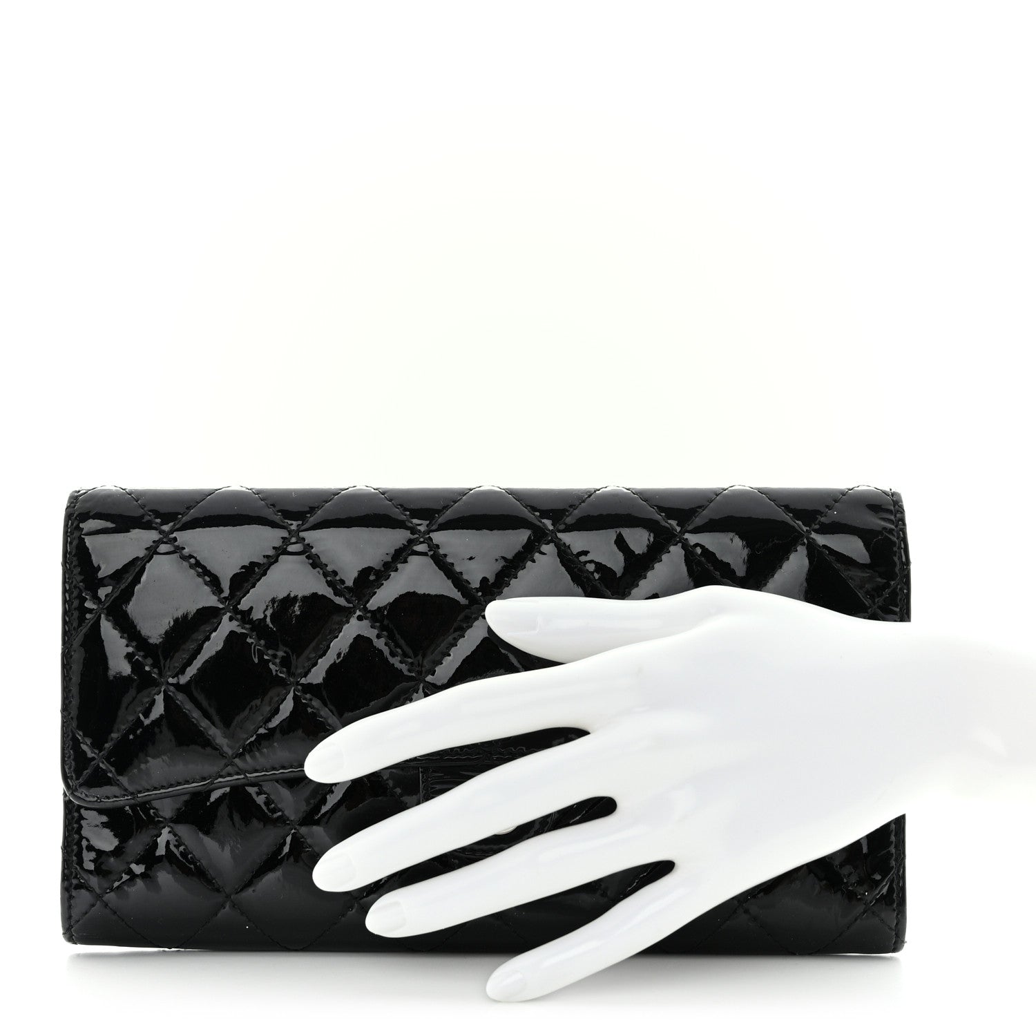 Chanel Patent Quilted Travel Wallet Black 2 of 14