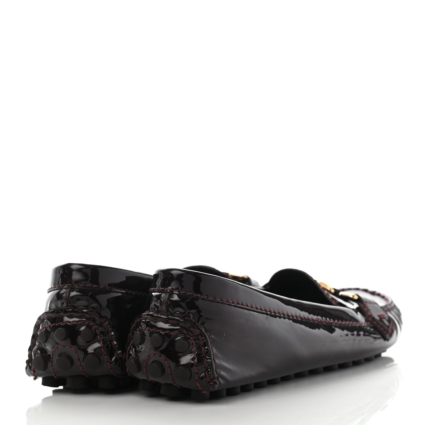 Patent Calfskin Oxford Loafers 39 Amarante