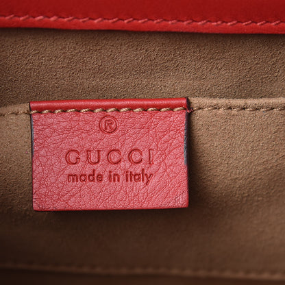 Gucci Calfskin Small Padlock Shoulder Bag New Rosette Hibiscus Red 6 of 9