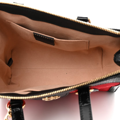 Gucci Suede Calfskin Web Small Ophidia Tote Bag Hibiscus Red 4 of 8