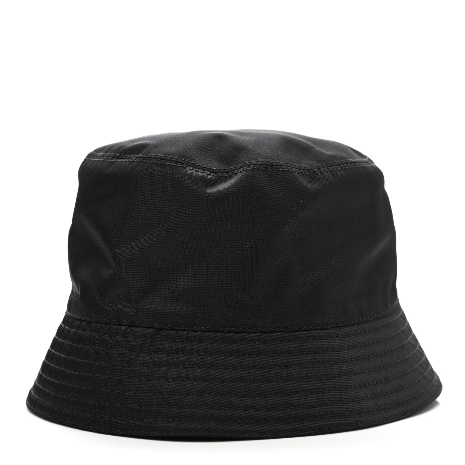 Prada Re-Nylon Metal Triangle Logo Mens Bucket Hat L Black 3 of 8