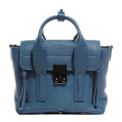 3.1 Phillip Lim 3.1 Textured Leather Mini Pashli Satchel Denim Blue 1 of 12