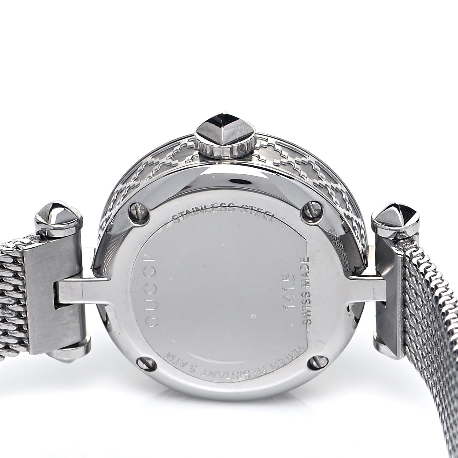 Gucci Stainless Steel Diamond Mother of Pearl 22mm Diamantissima Mesh Quartz Watch 4 of 5