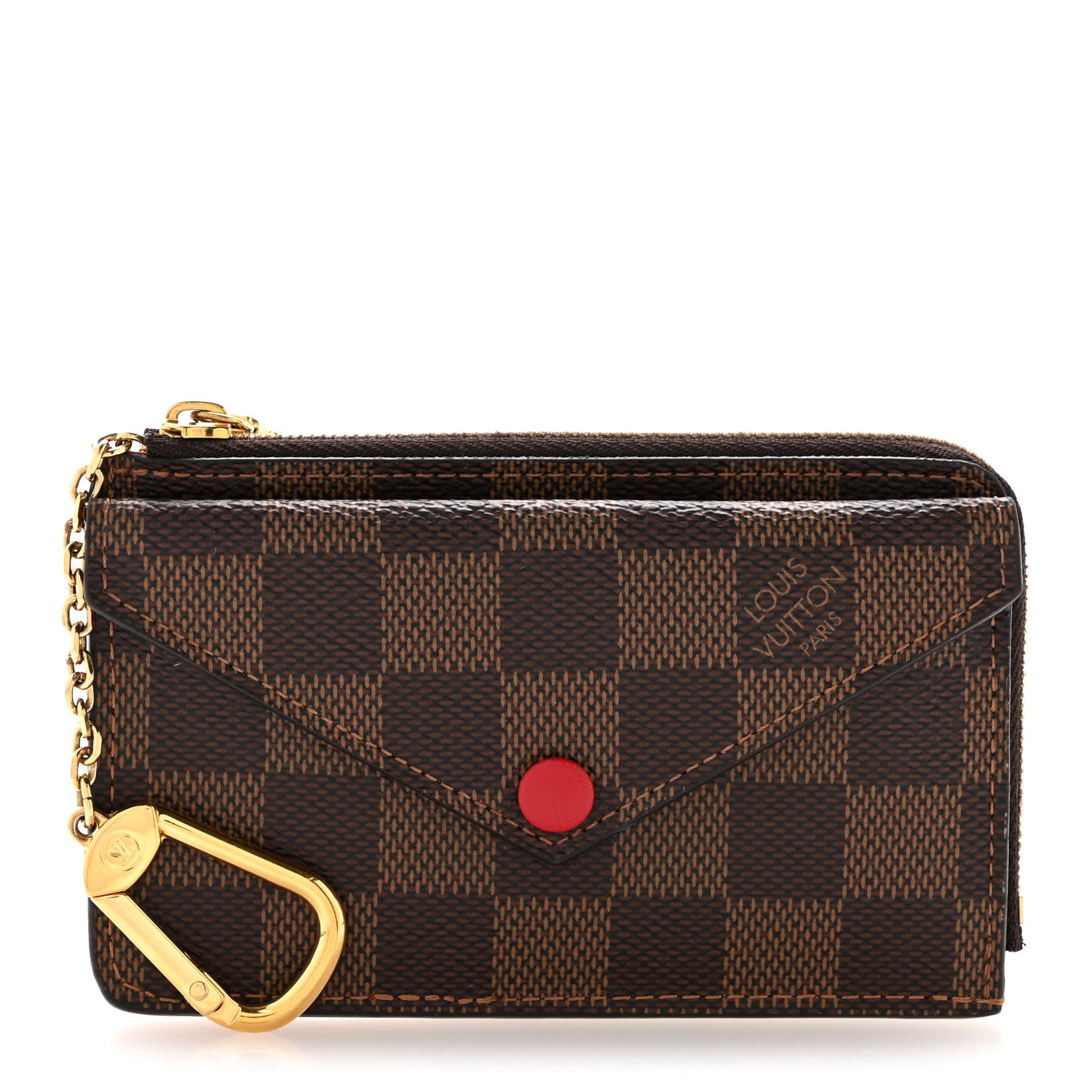 Louis Vuitton Damier Ebene Recto Verso Card Holder Red 1 of 10