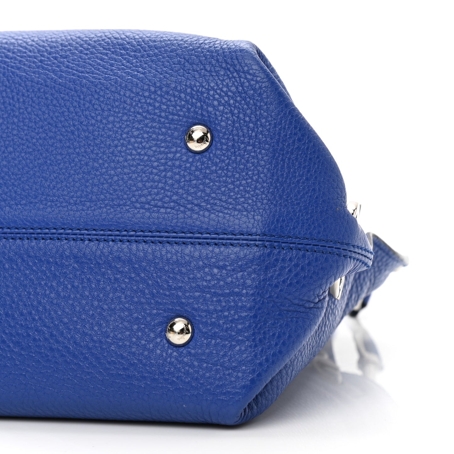 Grained Calfskin Sofia Satchel Blue