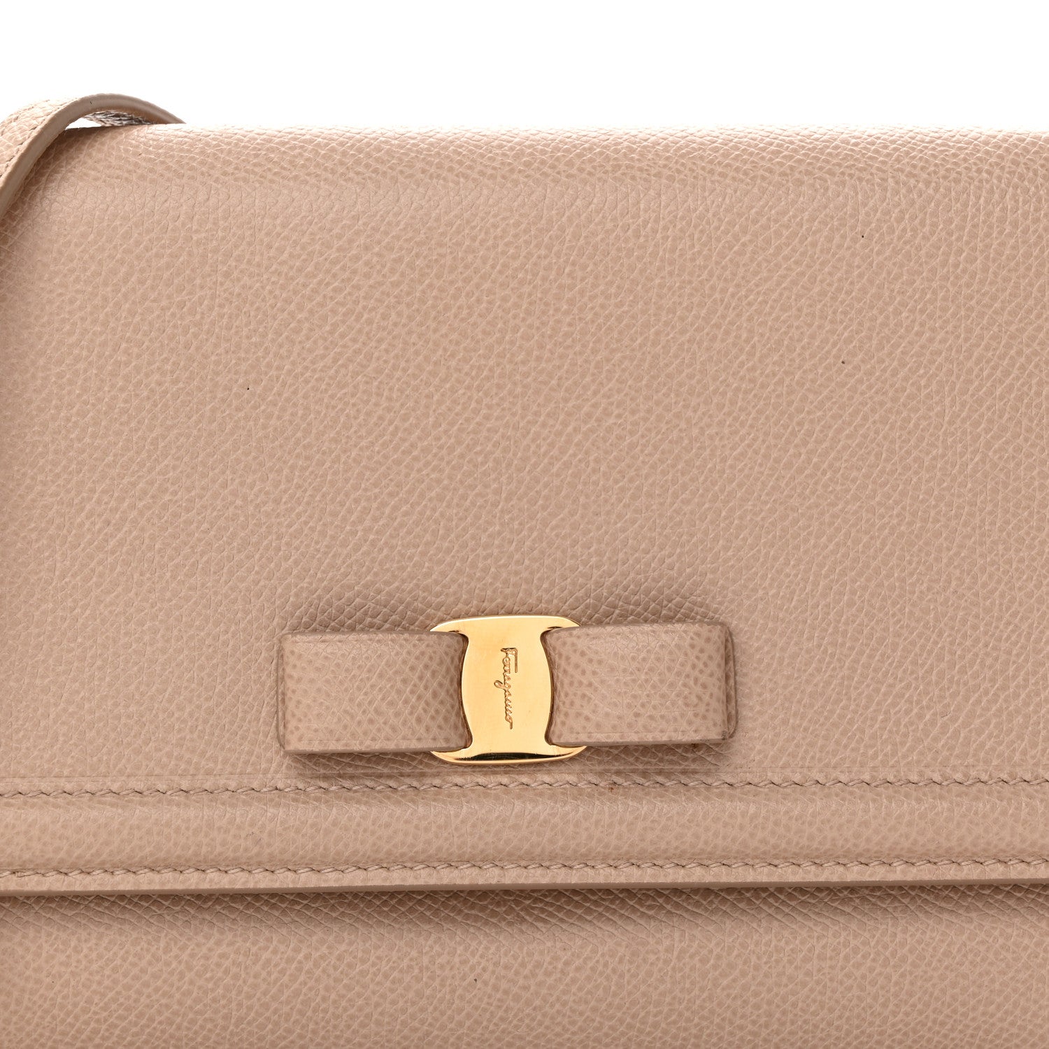Salvatore Ferragamo Printed Calfskin Ginny Shoulder Bag Beige 7 of 9
