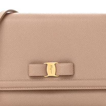Salvatore Ferragamo Printed Calfskin Ginny Shoulder Bag Beige 7 of 9