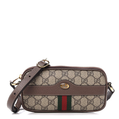 Gucci GG Supreme Monogram Web Mini Ophidia GG Bag Brown 1 of 8