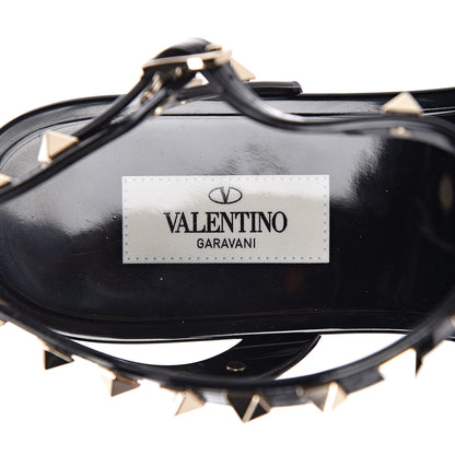Valentino Garavani PVC Rockstud T-Strap Caged Flat Sandals 38 Black 6 of 8
