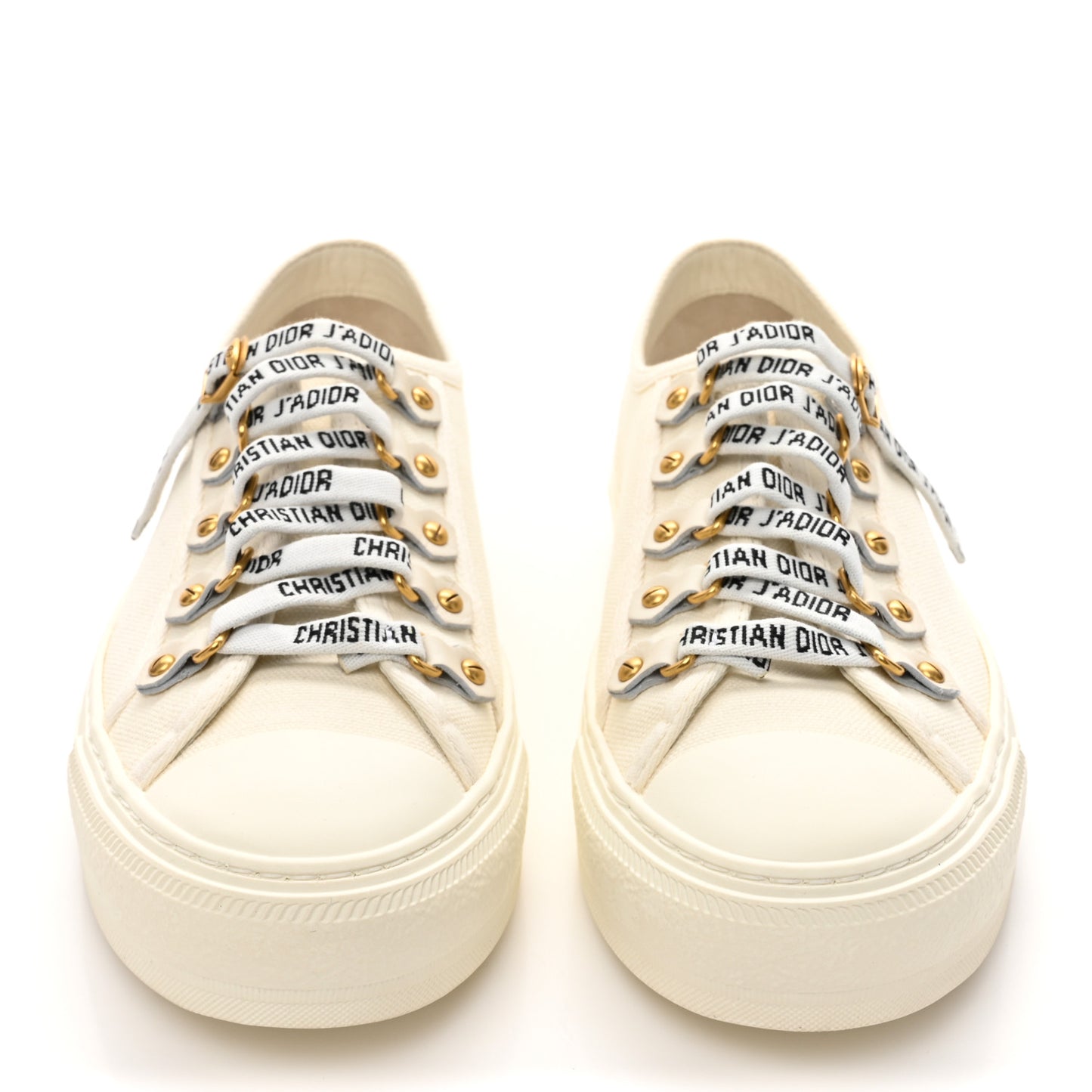 Canvas Dot Walk'N'Dior Low Top Sneakers 37.5 Milk