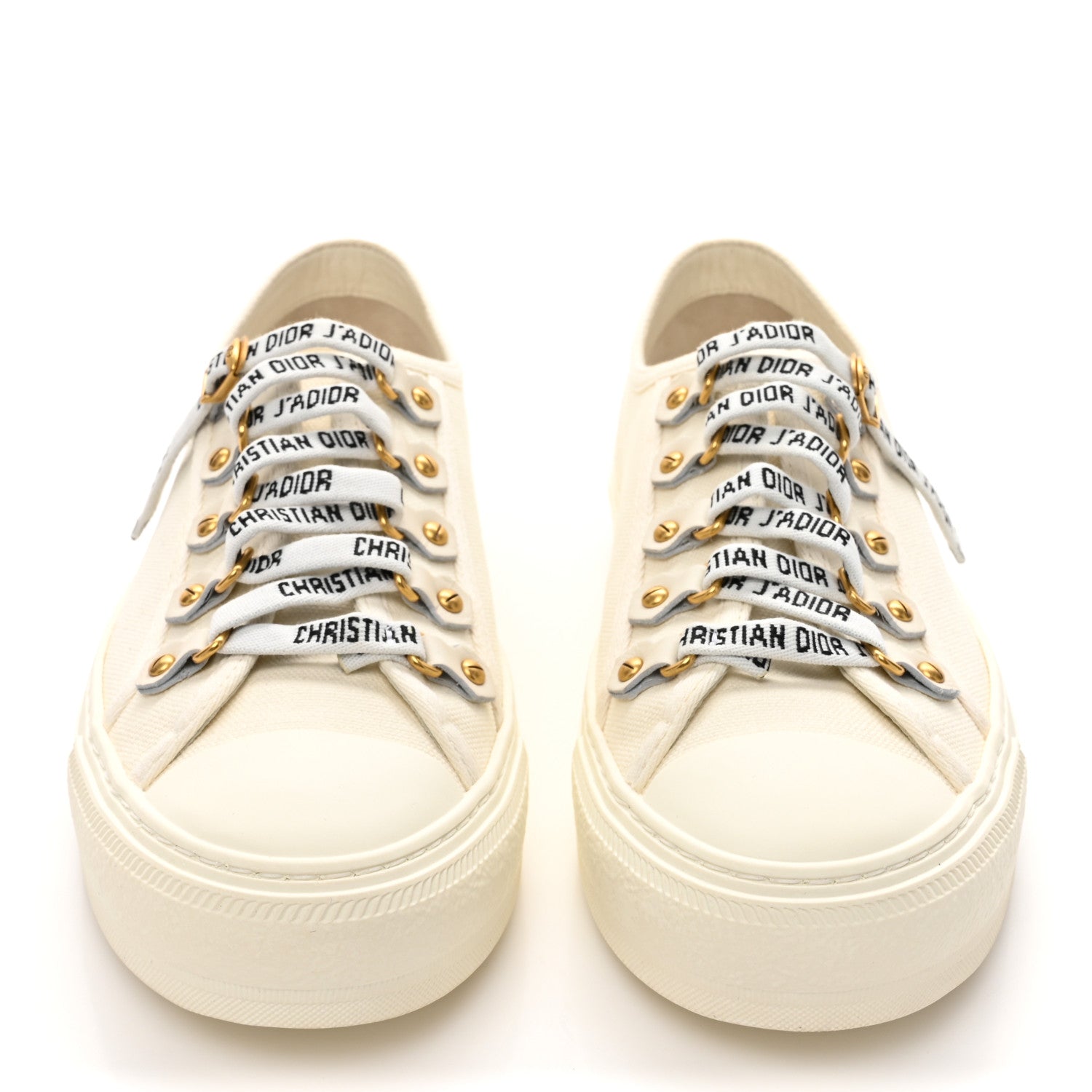 Christian Dior Canvas Dot Walk'N'Dior Low Top Sneakers 37.5 Milk 2 of 10
