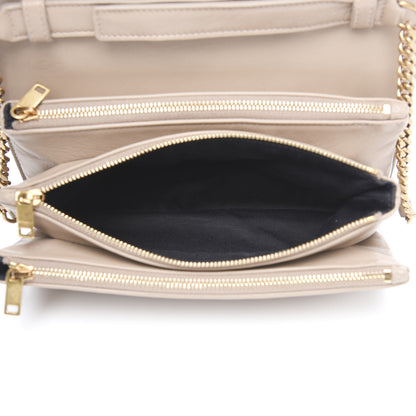 Saint Laurent Lambskin Diamond Quilted Angie Chain Bag Dusty Grey 4 of 12
