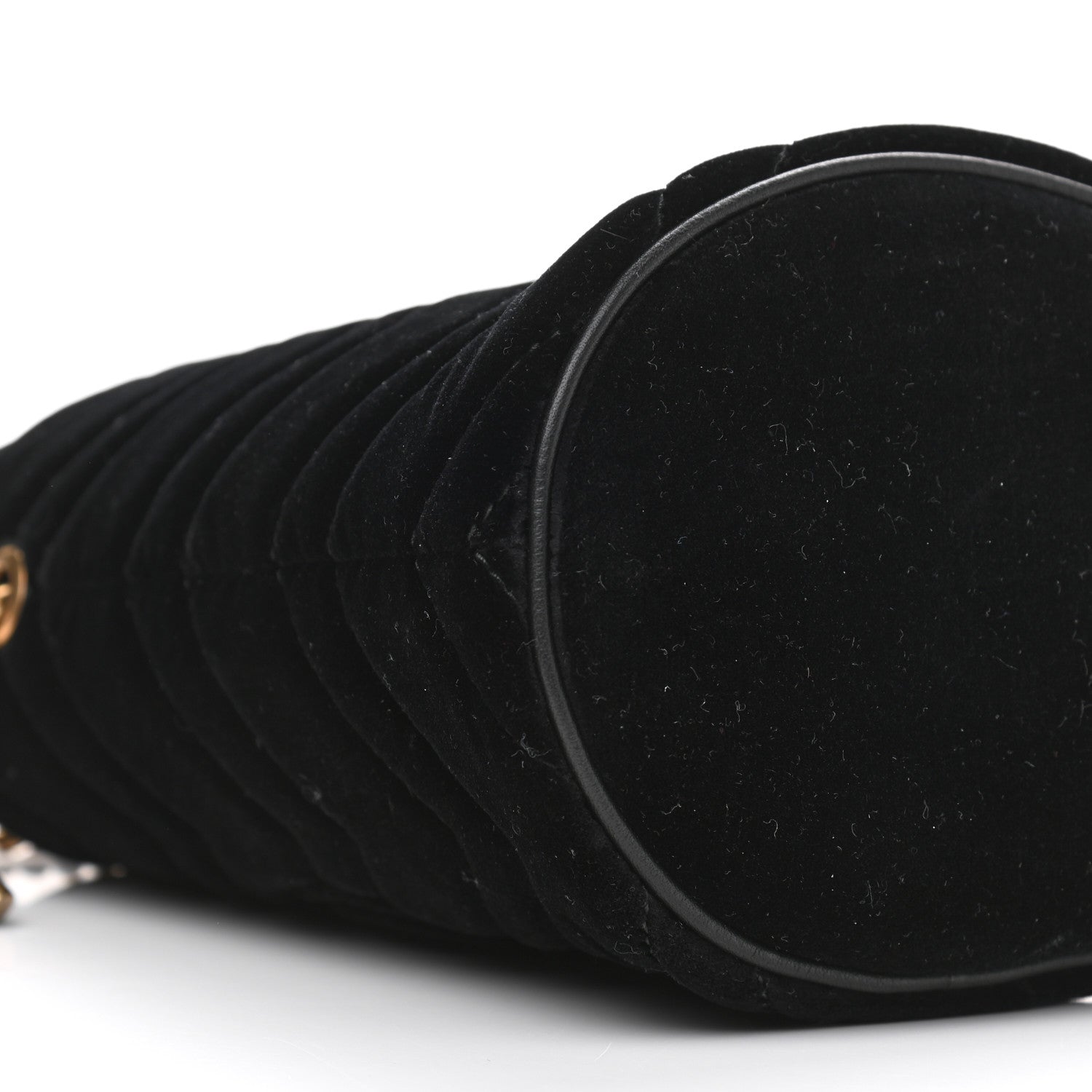 Gucci Velvet Matelasse Mini GG Marmont 2.0 Bucket Bag Black 7 of 8