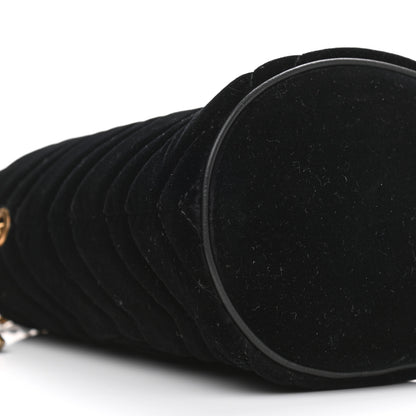 Gucci Velvet Matelasse Mini GG Marmont 2.0 Bucket Bag Black 7 of 8