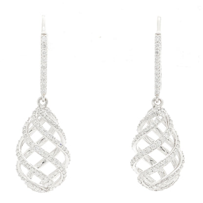 Tiffany 18K White Gold Diamond Venezia Luce Drop Earrings 1 of 5