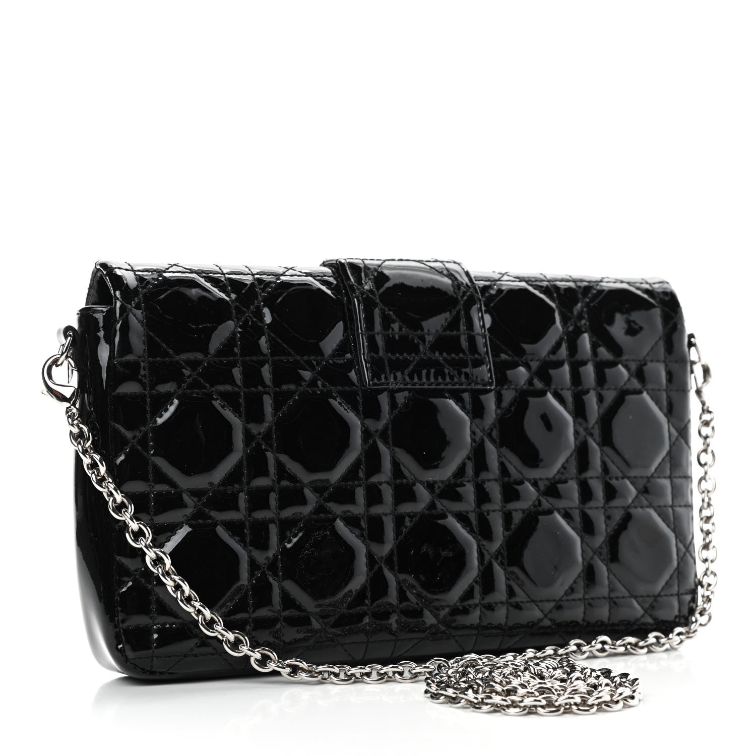 Christian Dior Patent Cannage New Lock Pouch Black 2 of 4