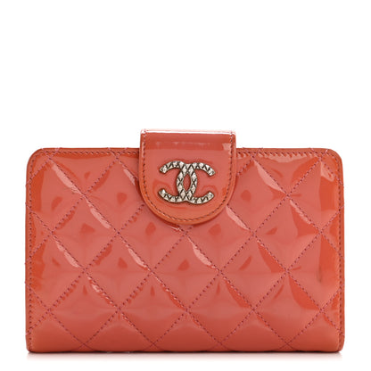 Chanel Patent Quilted Brilliant Zipped Pocket Wallet Pink 1 of 11