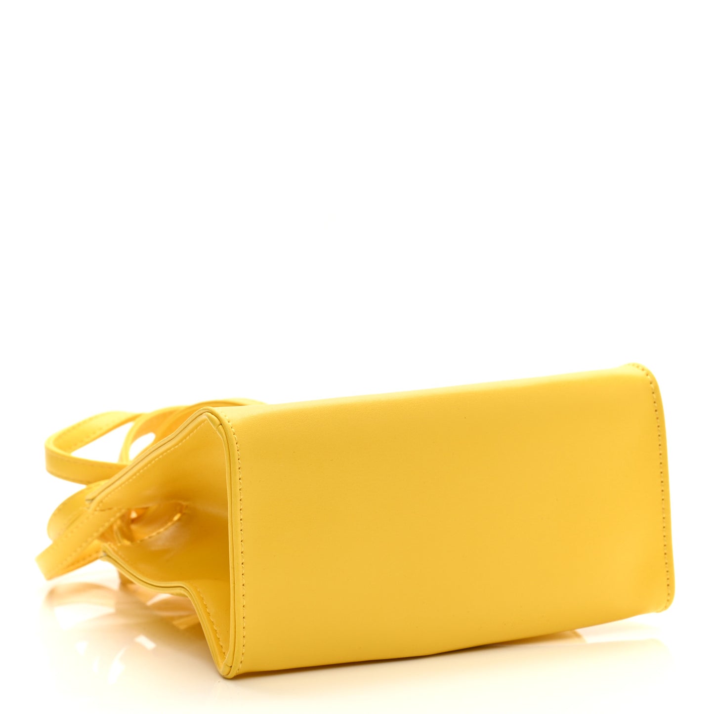 Vegan Leather Small Shopping Bag Yellow