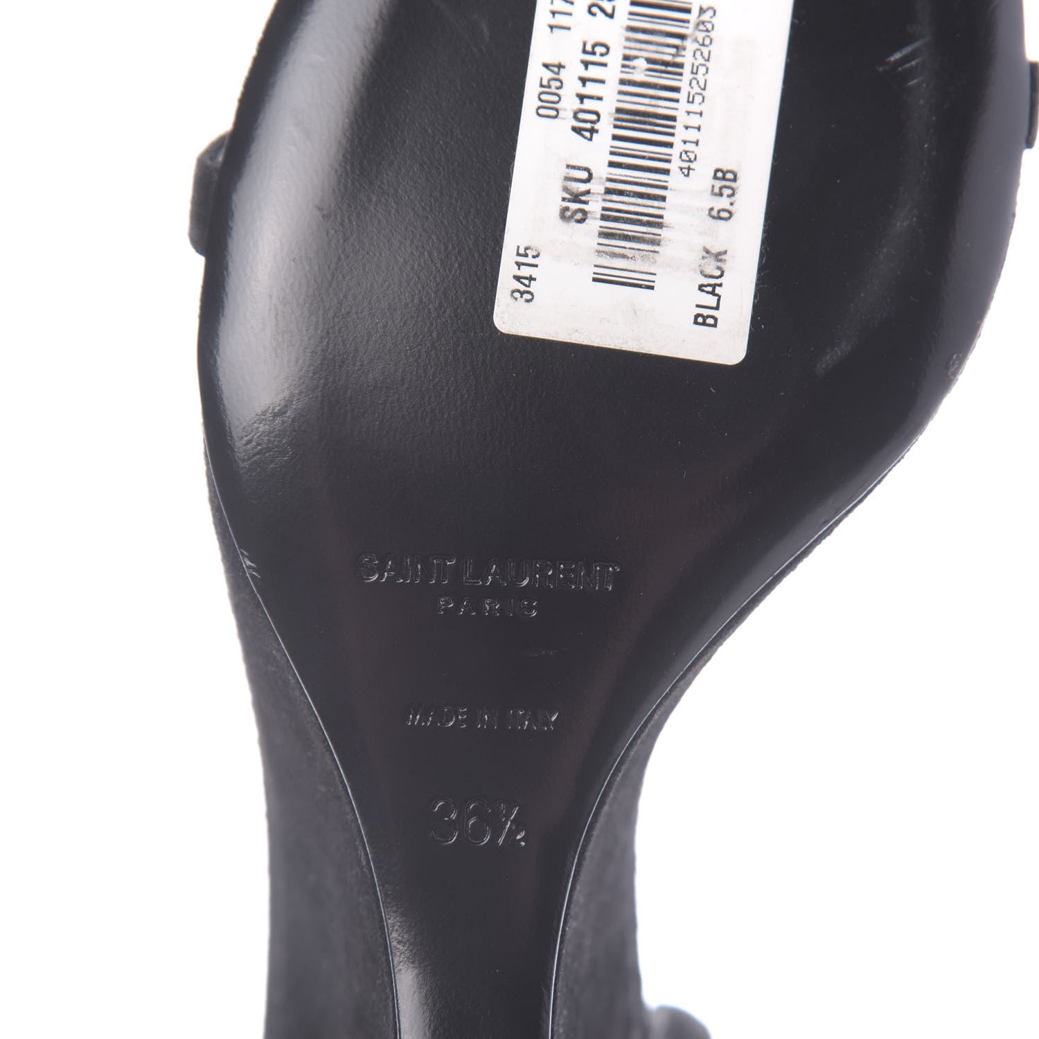 Saint Laurent Suede Lila Wedge Sandals 36.5 Black 8 of 9