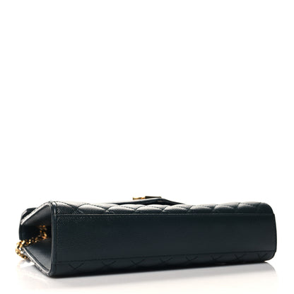 Saint Laurent Grain De Poudre Textured Mixed Matelasse Triquilt Medium Monogram Satchel Dark Smog 4 of 11