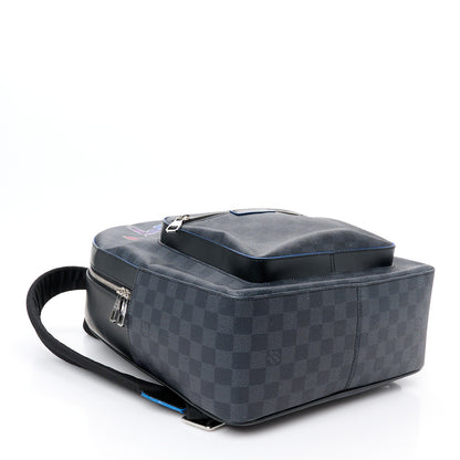 Louis Vuitton Damier Graphite Logo Josh Backpack Blue Multicolor 4 of 11