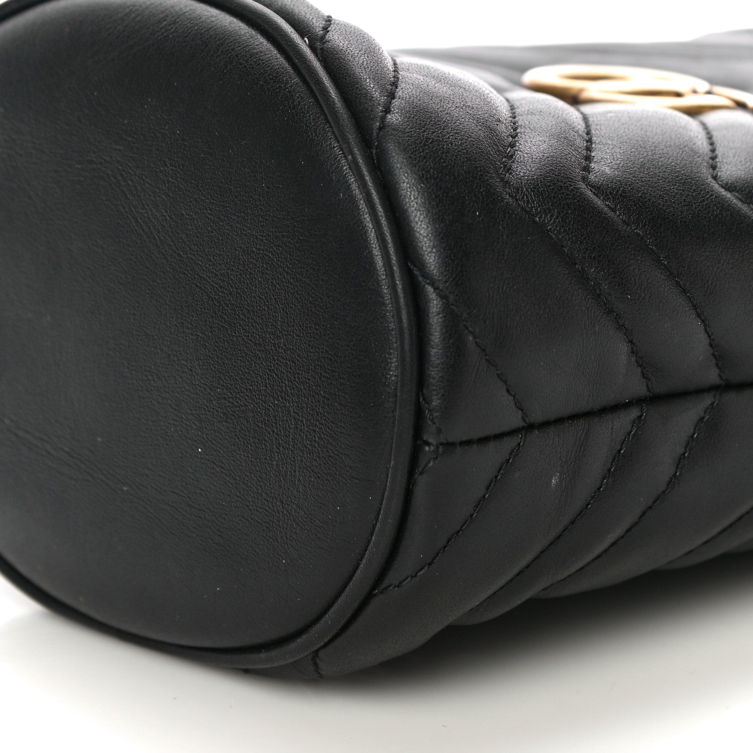 Gucci Calfskin Matelasse Mini GG Marmont 2.0 Bucket Bag Black 9 of 17