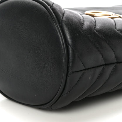 Gucci Calfskin Matelasse Mini GG Marmont 2.0 Bucket Bag Black 9 of 17
