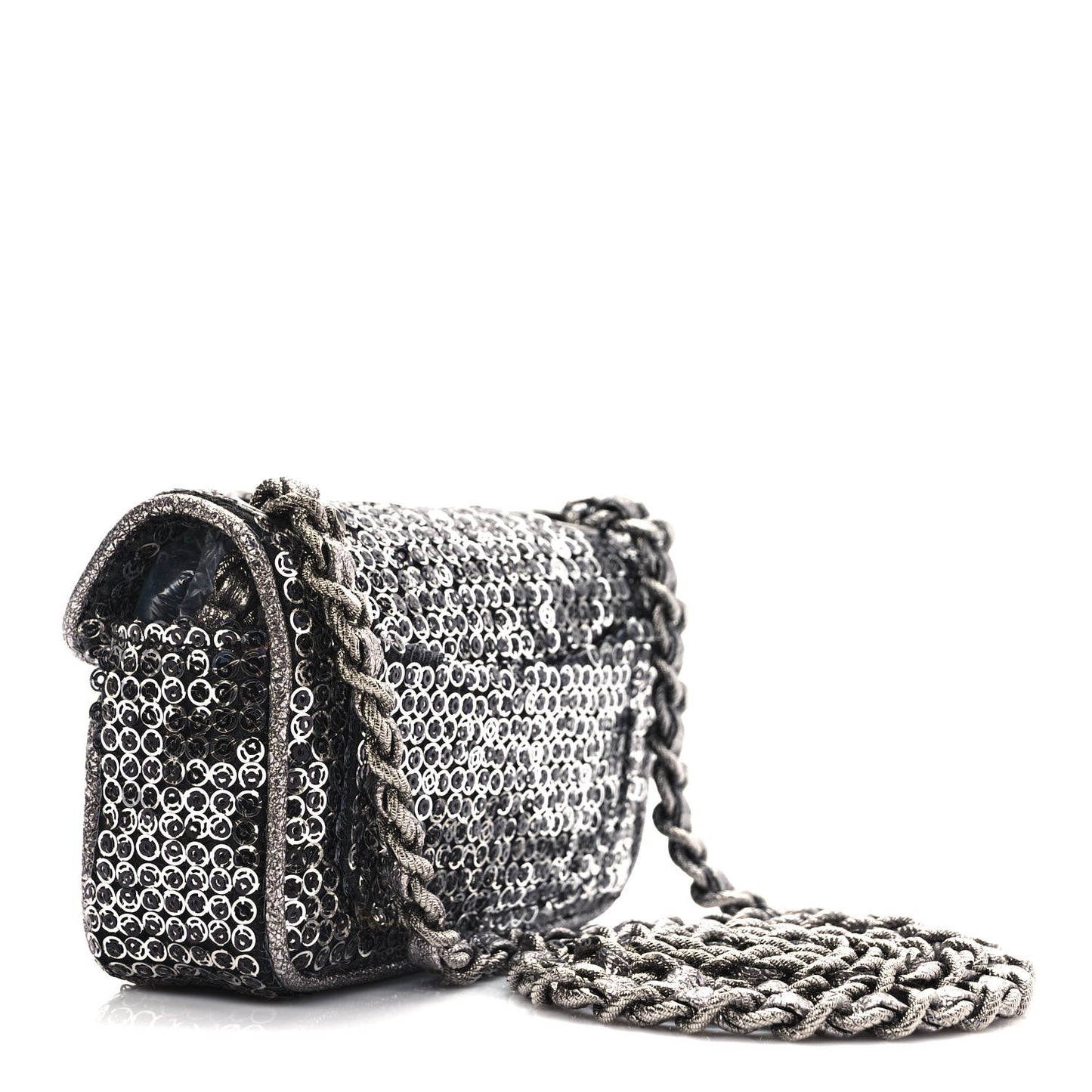 Sequin Micro Flap Dark Silver