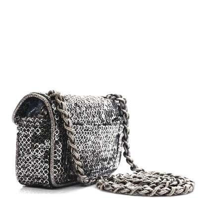 Chanel Sequin Micro Flap Dark Silver 4 of 10
