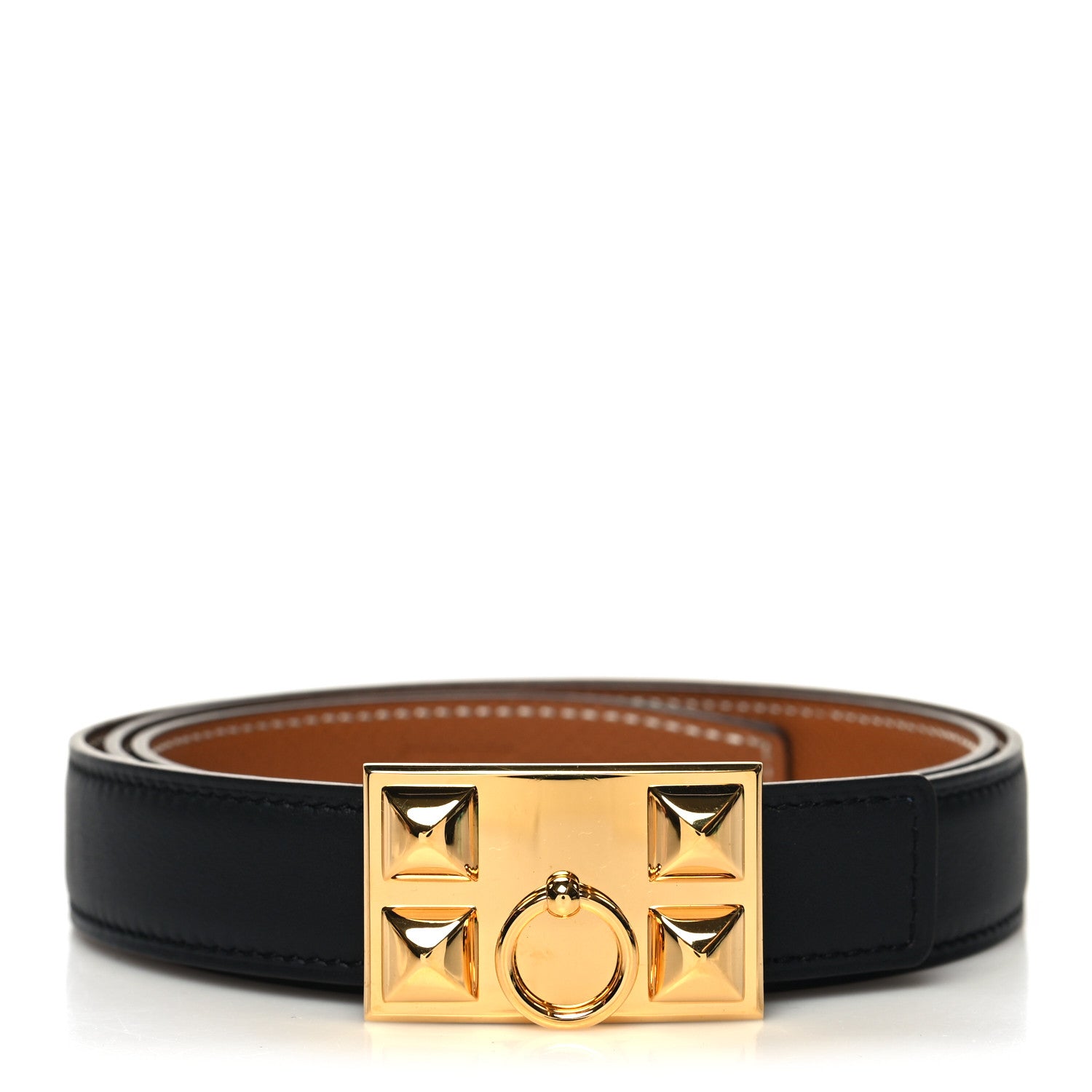 Hermes Swift Epsom 24mm Collier De Chien CDC Belt 90 36 Black Gold 1 of 5