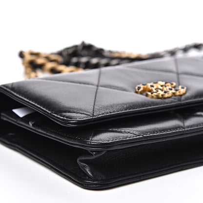 Chanel Goatskin Quilted 19 Wallet On Chain WOC Black 9 of 11